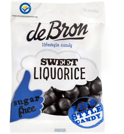 De Bron Zoete dropbolletjes/sweet liquorice suikervrij (100 gr)