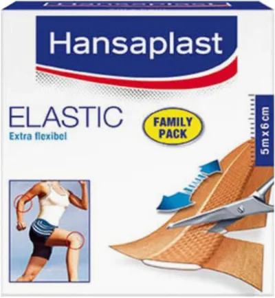 Hansaplast Elastic family 5m x 6 cm (1 stuk)