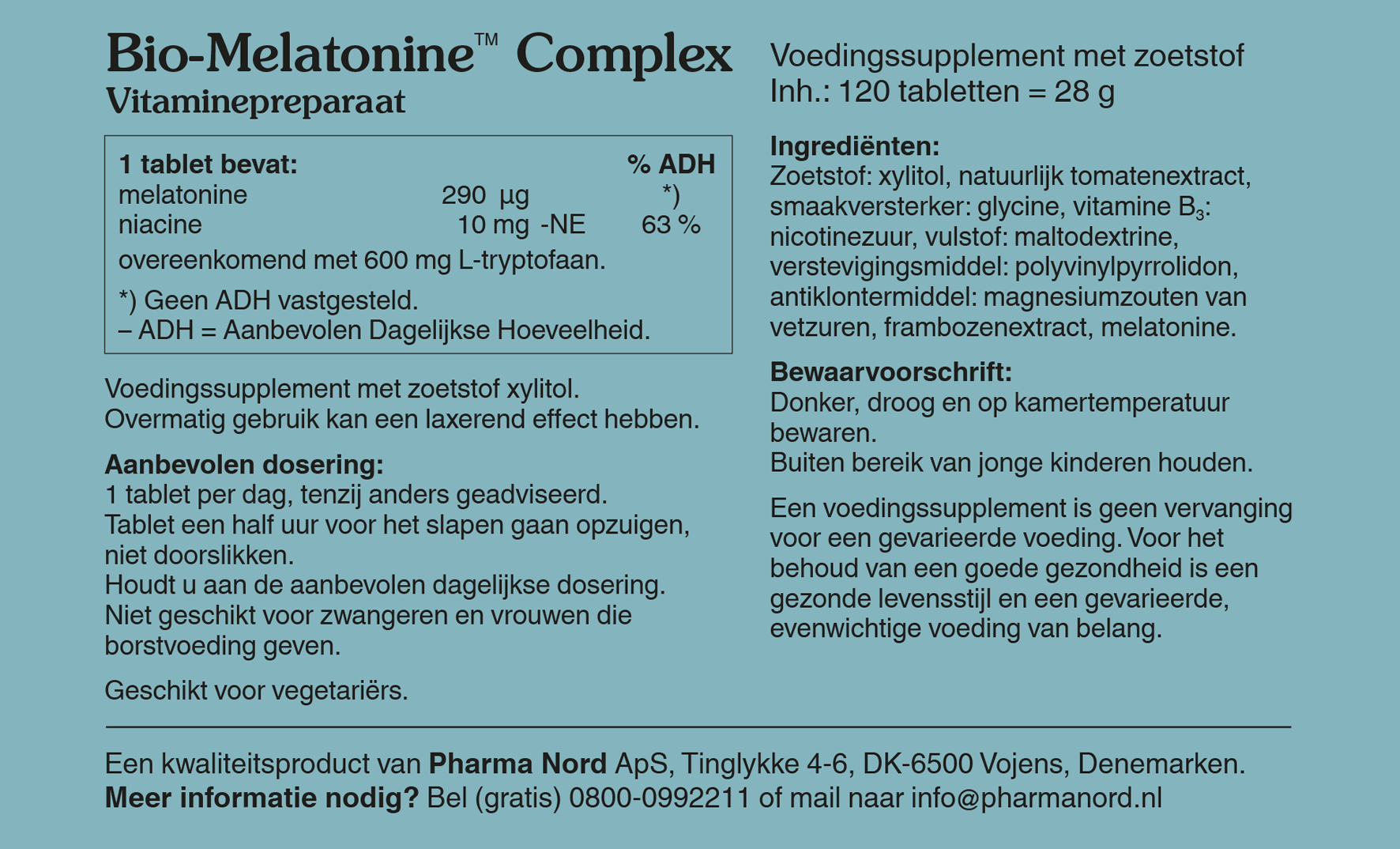 Pharma Nord Bio Melatonine Complex 290Mcg (120 zuigtabletten)