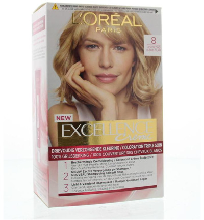 L'Oréal Excellence 8 Lichtblond (1 set)