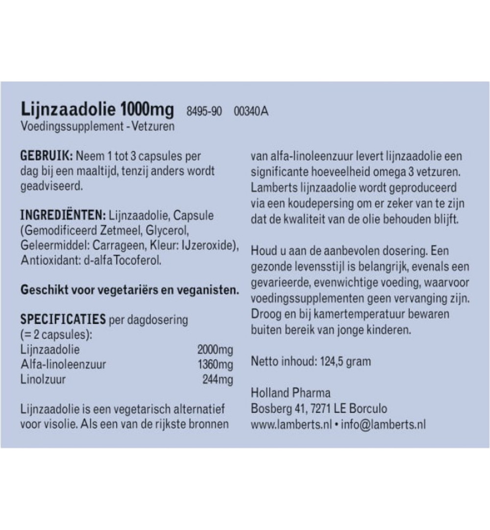 Lamberts Lijnzaadolie (90 vega capsules)