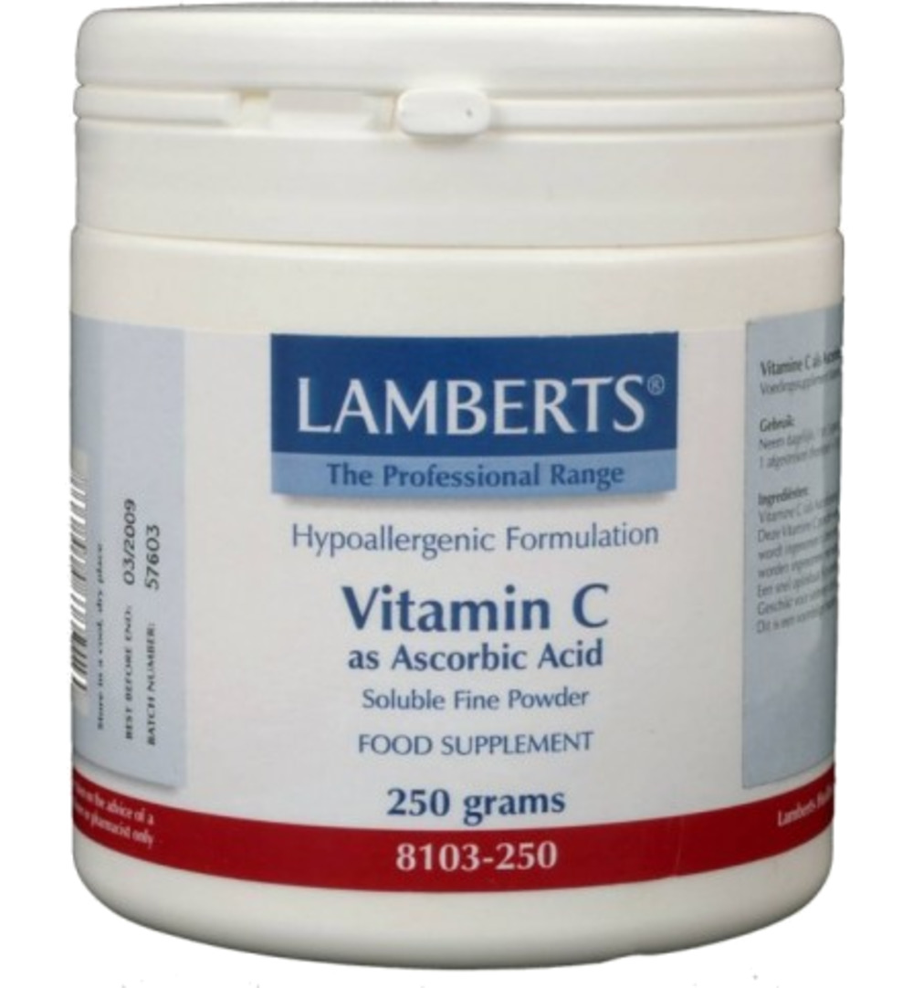 Lamberts Vitamine C ascorbinezuur (250 gr)