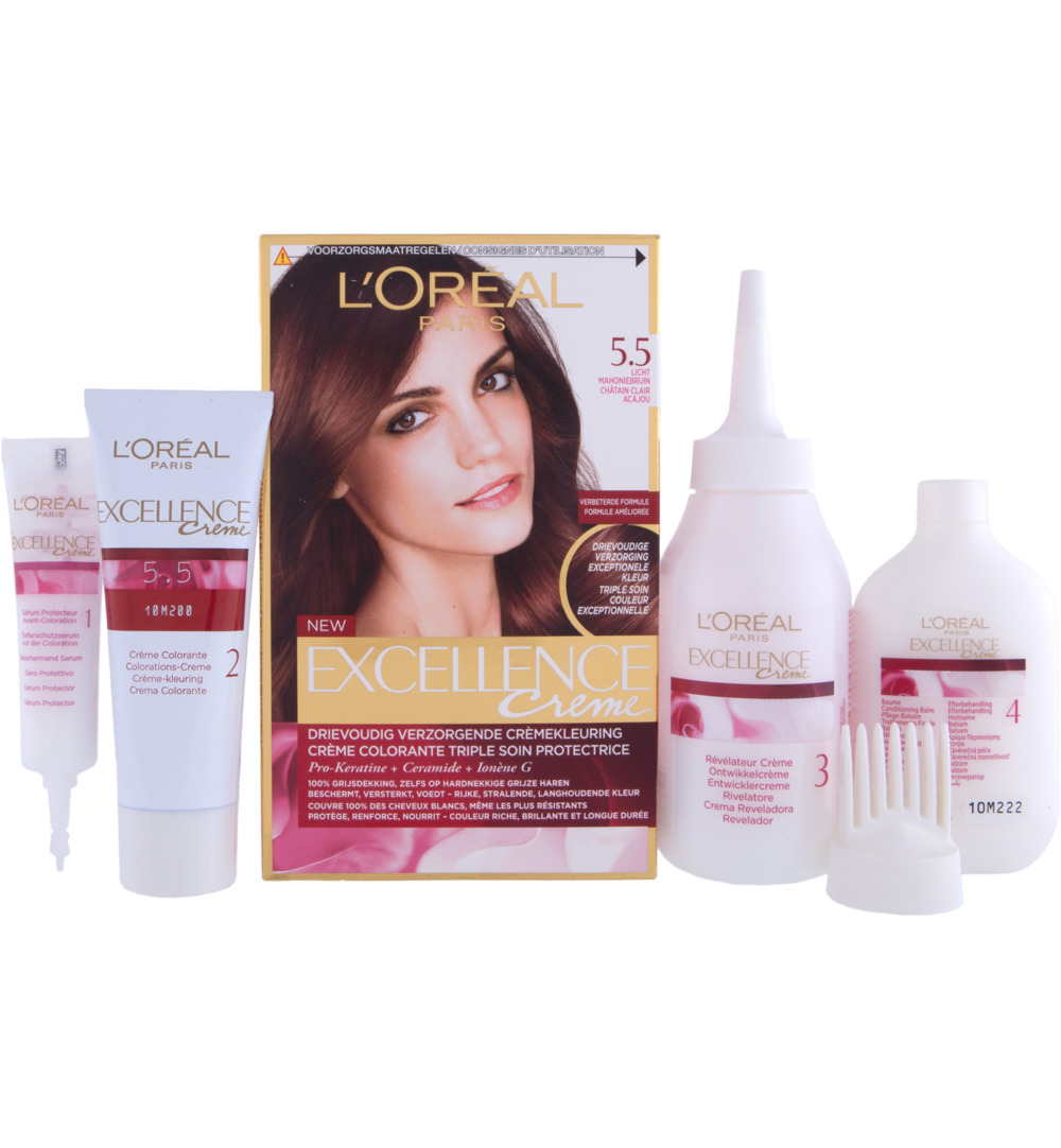 L'Oréal Excellence 5.5 Licht Mahoniebruin (1 set)