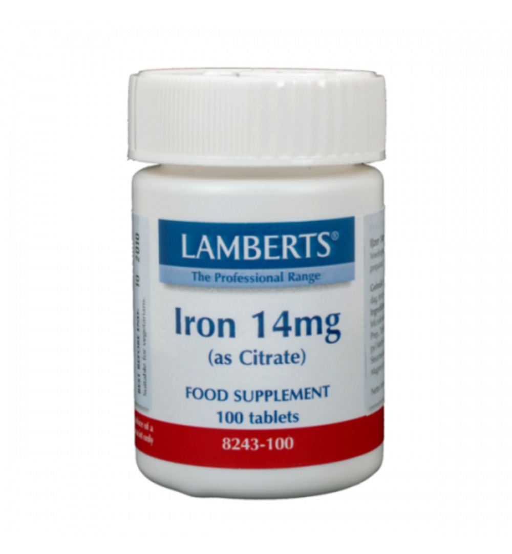 Lamberts IJzer citraat 14mg (100 tabletten)