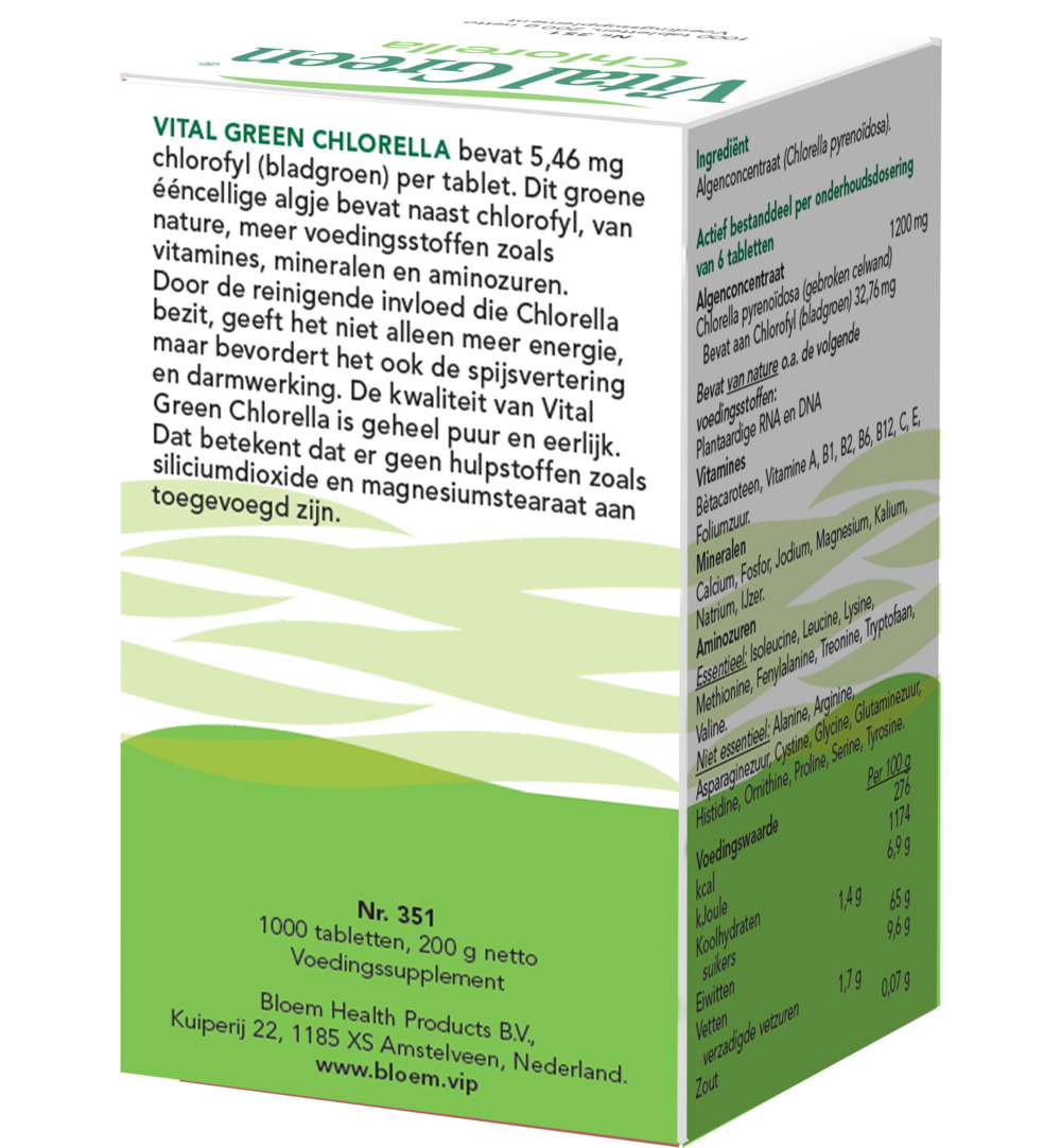 Bloem Chlorella Vitalgreen (1000 tabletten)