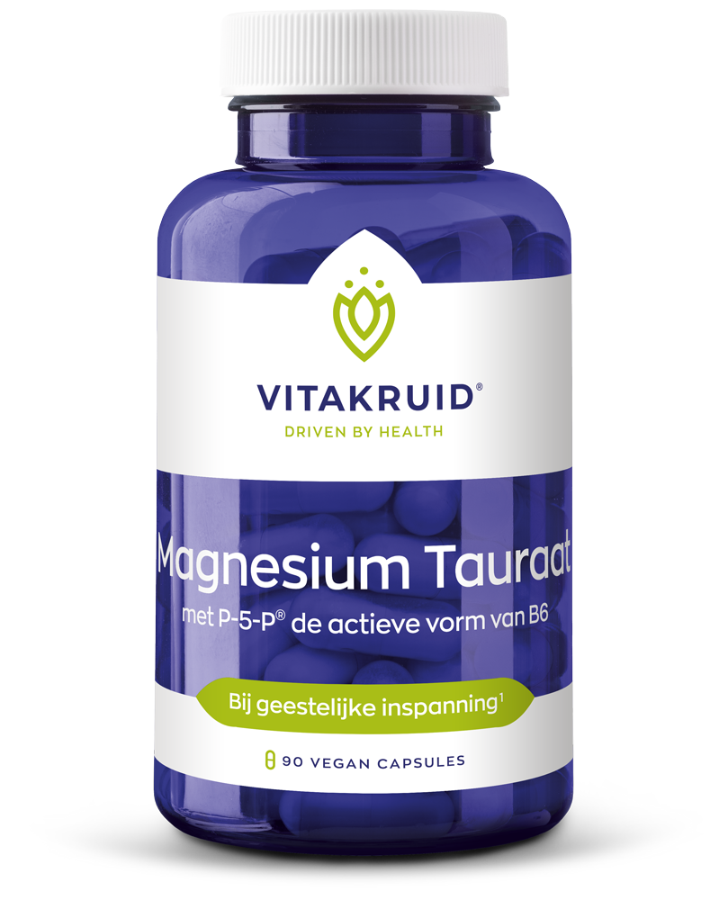 Vitakruid Magnesium Tauraat Met Vitamine B6 (P-5-P) (90 vega capsules)