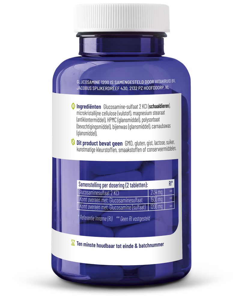 Vitakruid Glucosamine Sulfaat 2 Kci 1200Mg (120 tabletten) - image 2