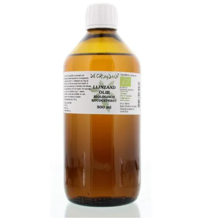 De Cruydhof Lijnzaadolie Koudgeperst Bio (500 ml)
