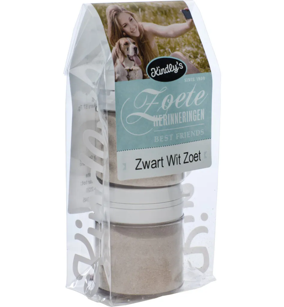 Kindly's Zwart wit potjes zoet (2 x 30 gr)