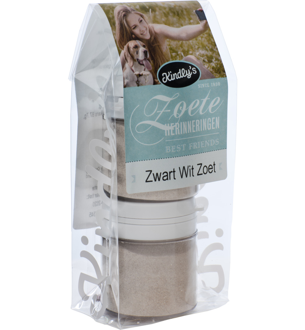 Kindly's Zwart wit potjes zoet (2 x 30 gr)