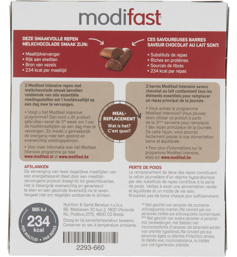 Modifast Snack & Meal Lunchreep Melkchocolade (6 X 31 gr) - image 2