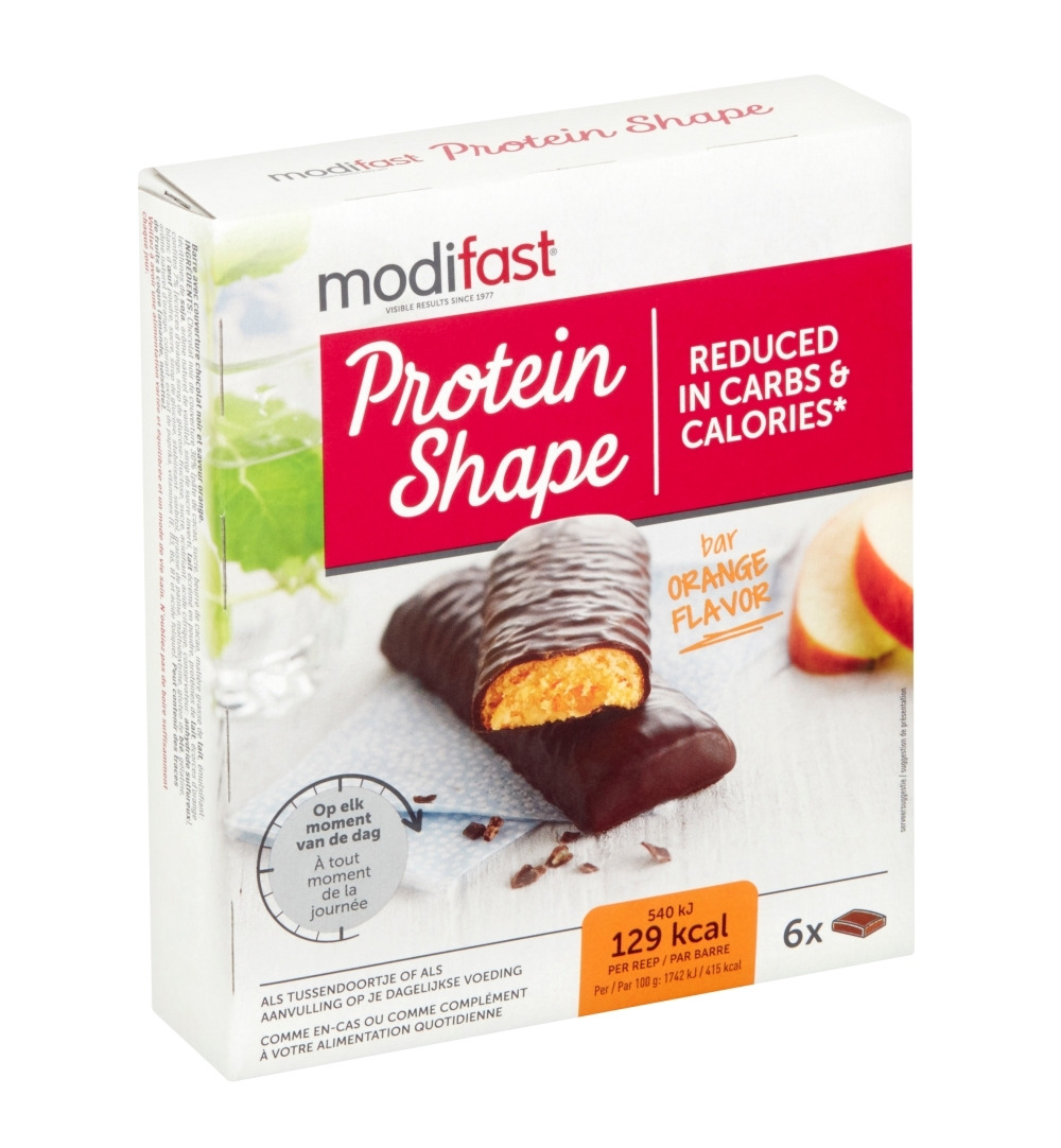 Modifast Control Reep Pure Chocolade/Sinaasappel (6 X 31 gr)