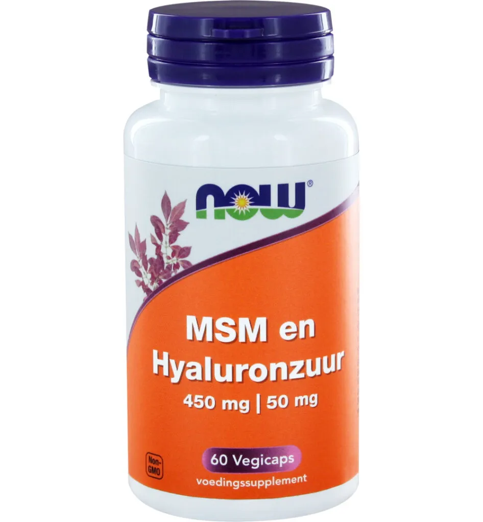 Now MSM 450 mg en Hyaluronzuur 50 mg (60 vega capsules)