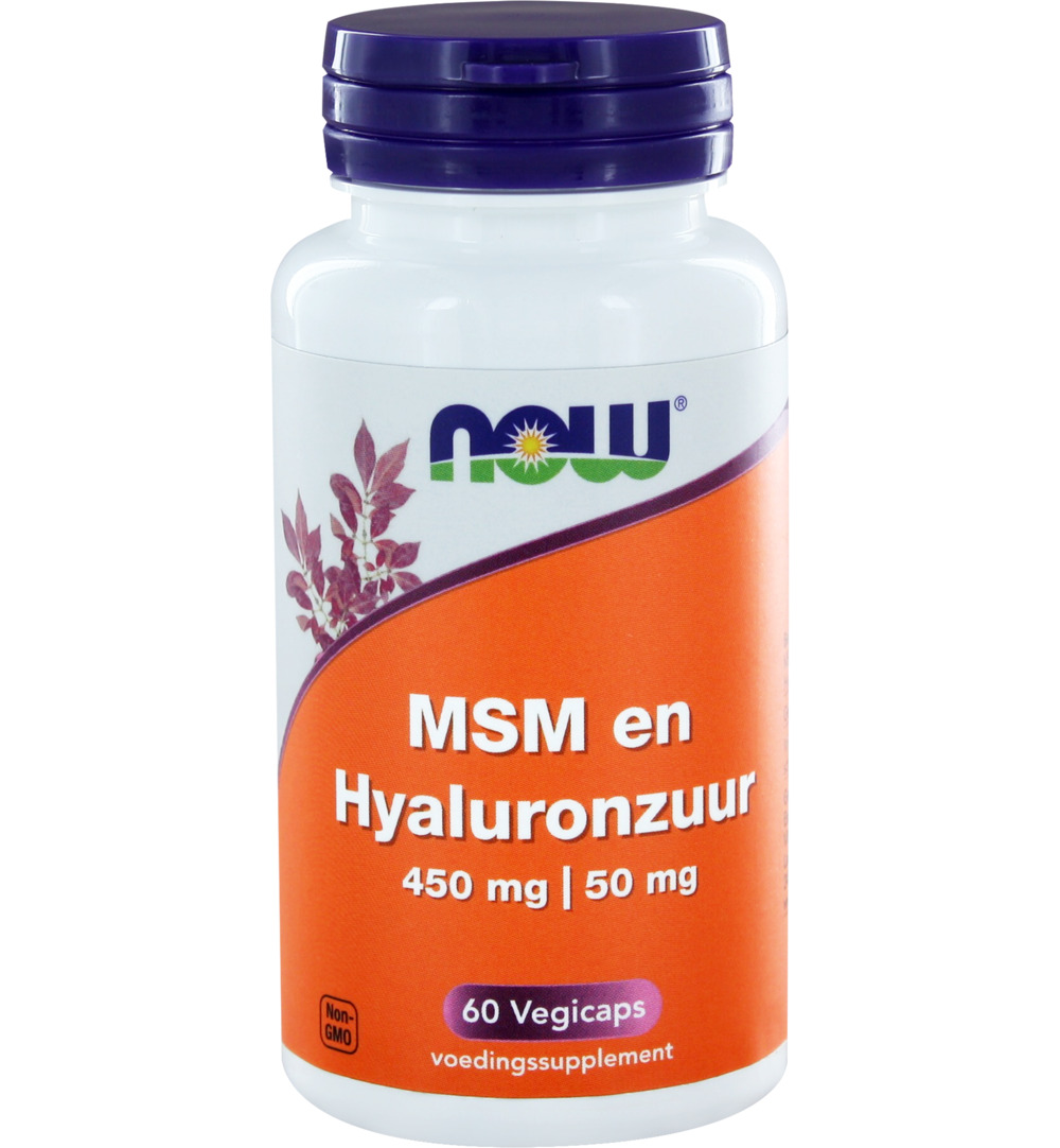 Now MSM 450 mg en Hyaluronzuur 50 mg (60 vega capsules)