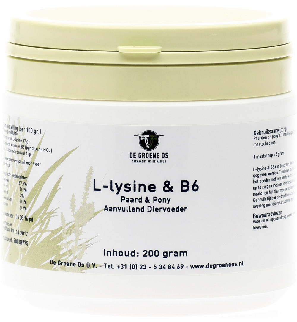 Degroene Os L-Lysine En Vitamine B6 Paard/Pony (200 gr)