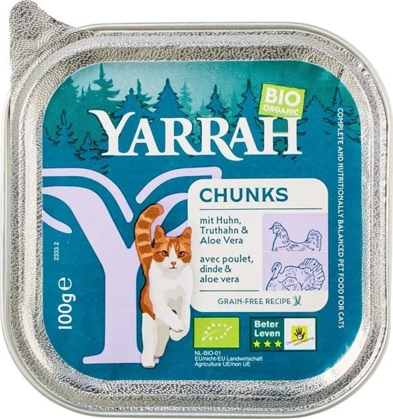 Yarrah Kat Alucup Kip Kalkoen Bio (100 gr)