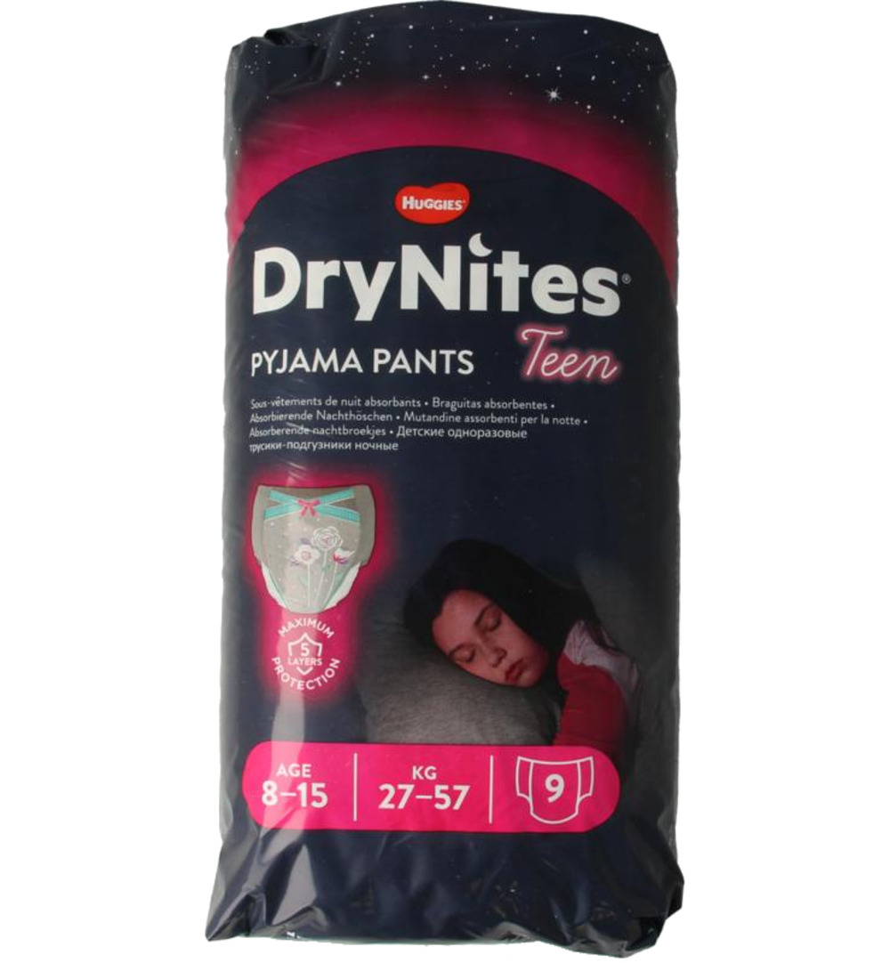 Huggies Drynites girl 8-15 jaar (9 stuks)