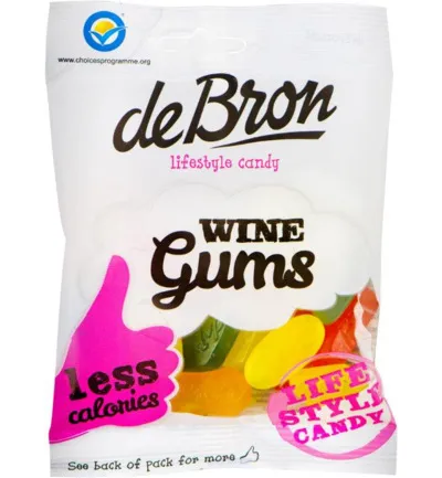 De Bron Winegums English suikervrij (100 gr)