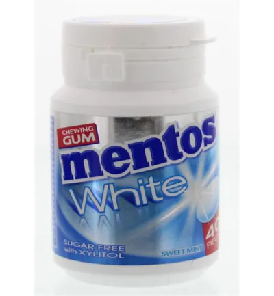 Mentos Gum sweetmint white pot (40 stuks)