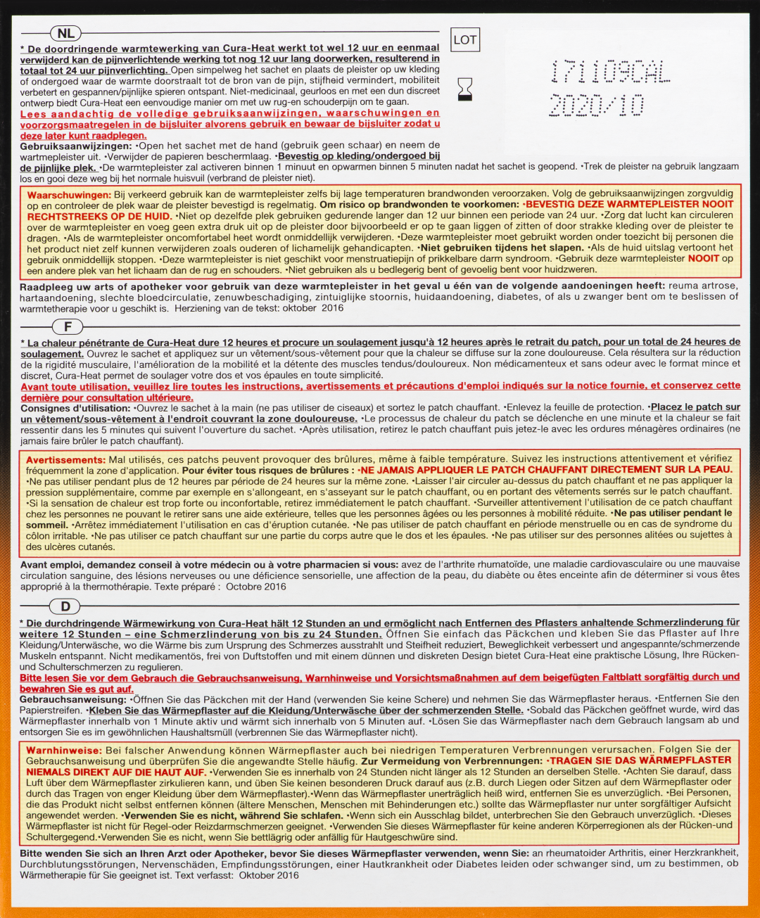 Cura Heat Warmtepack Rug- En Schouder (3 stuks)