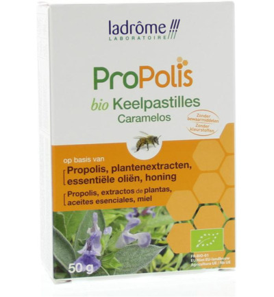 Ladrôme Propolis keelpastille bio (50 gr)