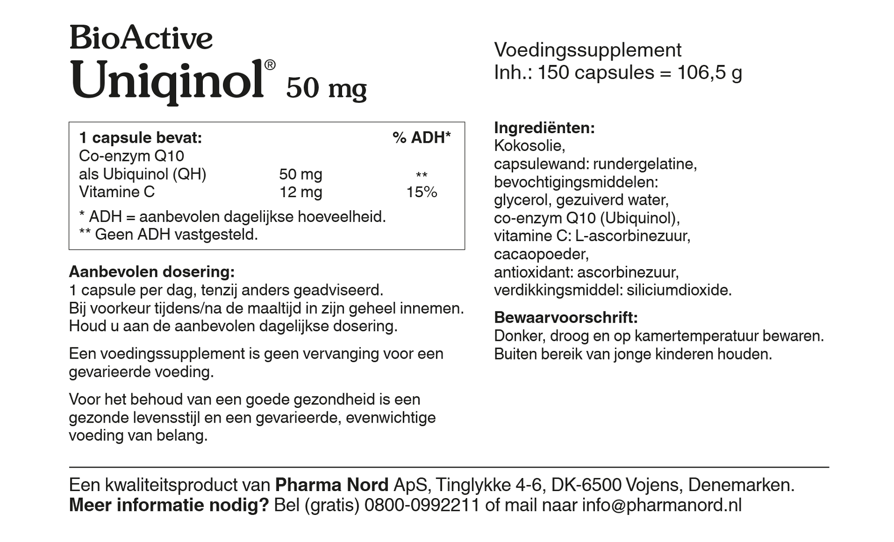Pharma Nord BioActive Uniquinol 50mg QH (150 capsules)