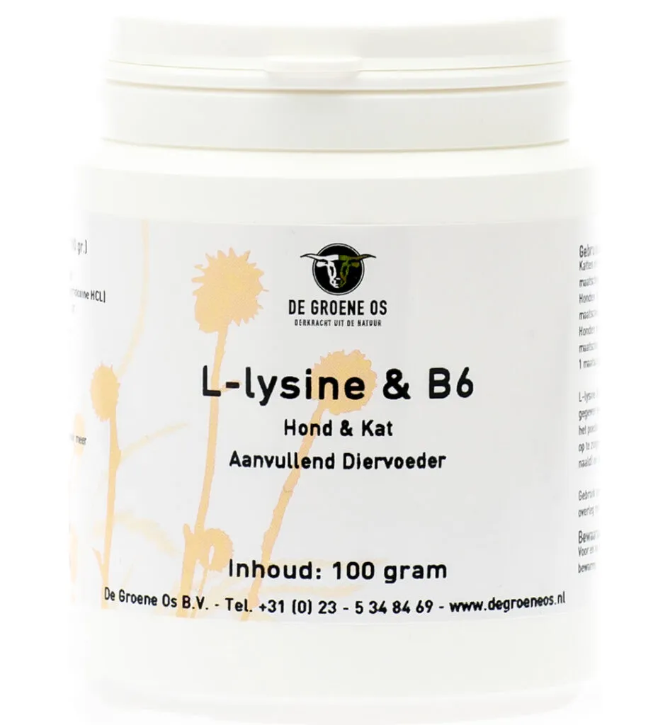 Degroene Os L-Lysine En Vitamine B6 Hond/Kat (100 gr)