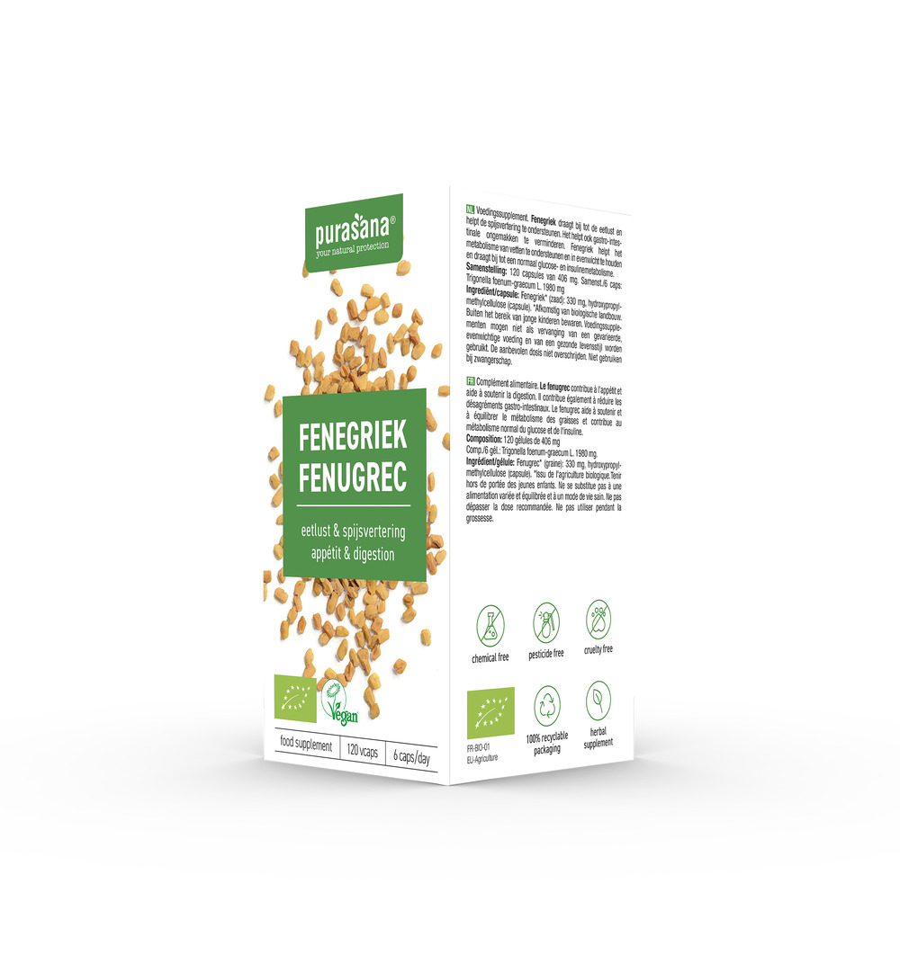 Purasana Fenegriek/Fenugrec Vegan Bio (120 vega capsules) - image 4