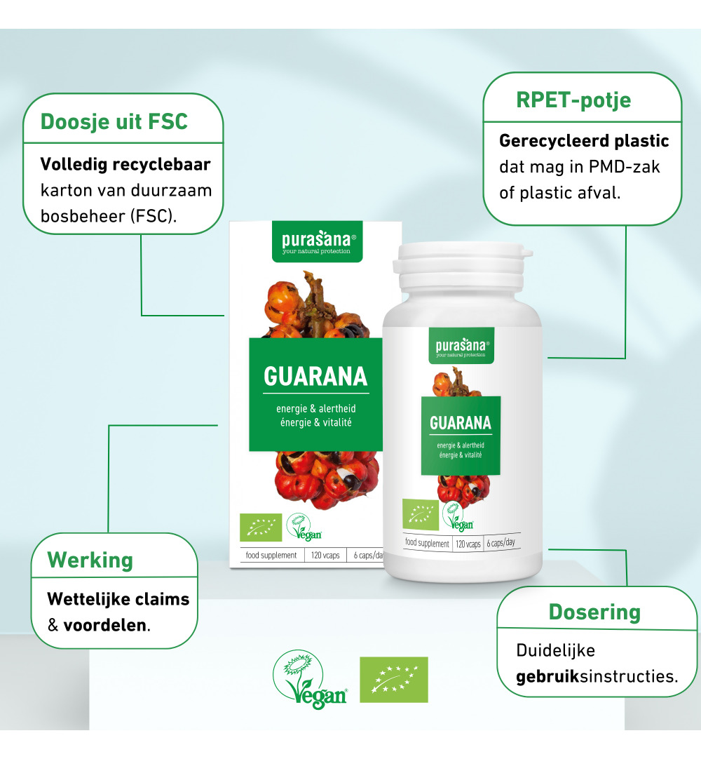 Purasana Guarana Vegan Bio (120 vega capsules) - image 8