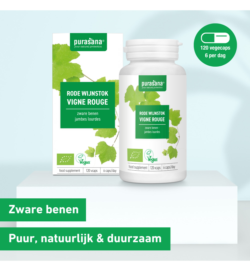 Purasana Rode Wijnstok/Vigne Rouge Vegan Bio (120 vega capsules) - image 6