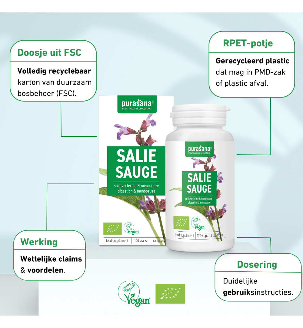 Purasana Salie/Sauge Vegan Bio (120 vega capsules) - image 8