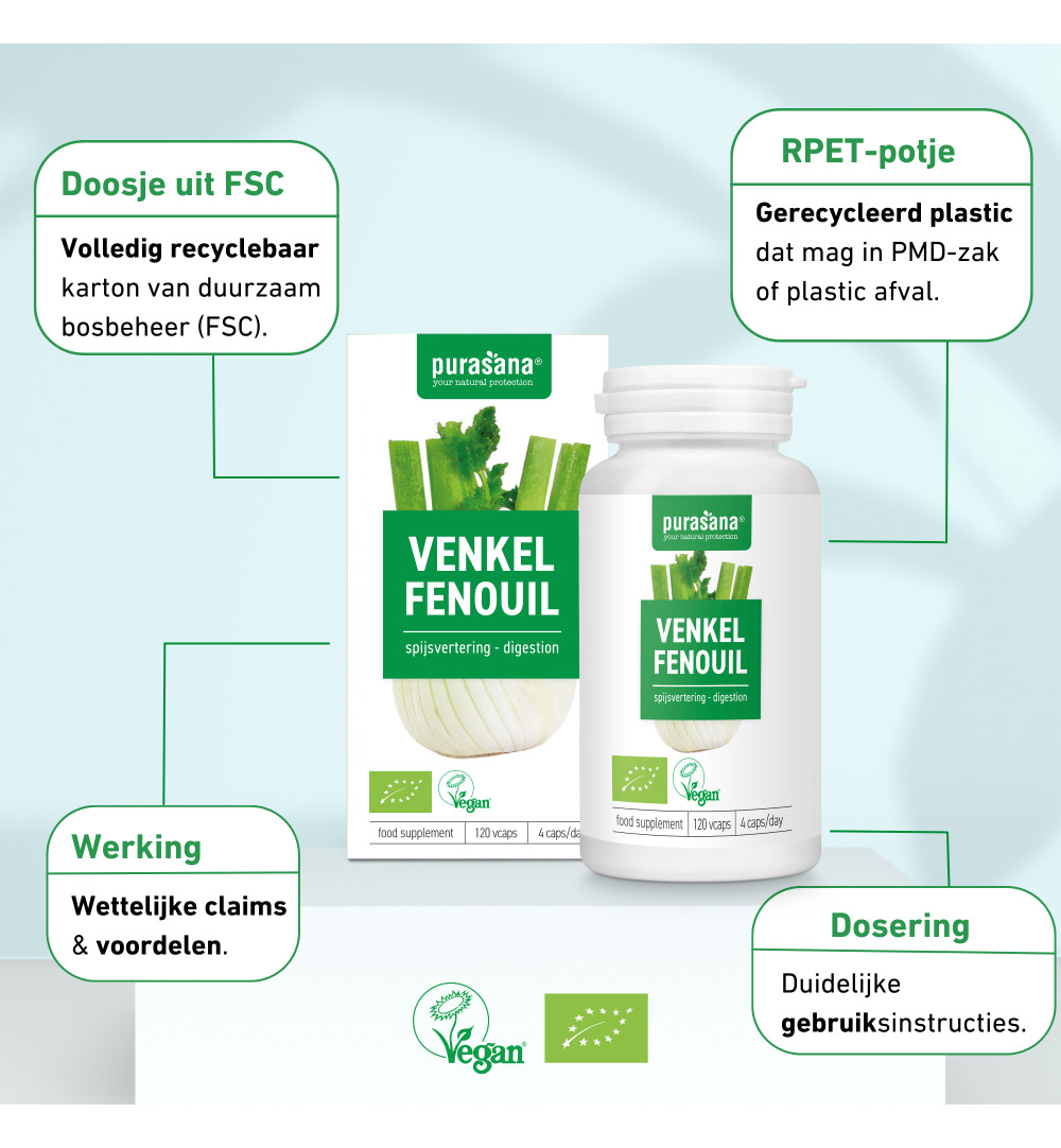 Purasana Venkel/Fenouil Vegan Bio (120 vega capsules) - image 8