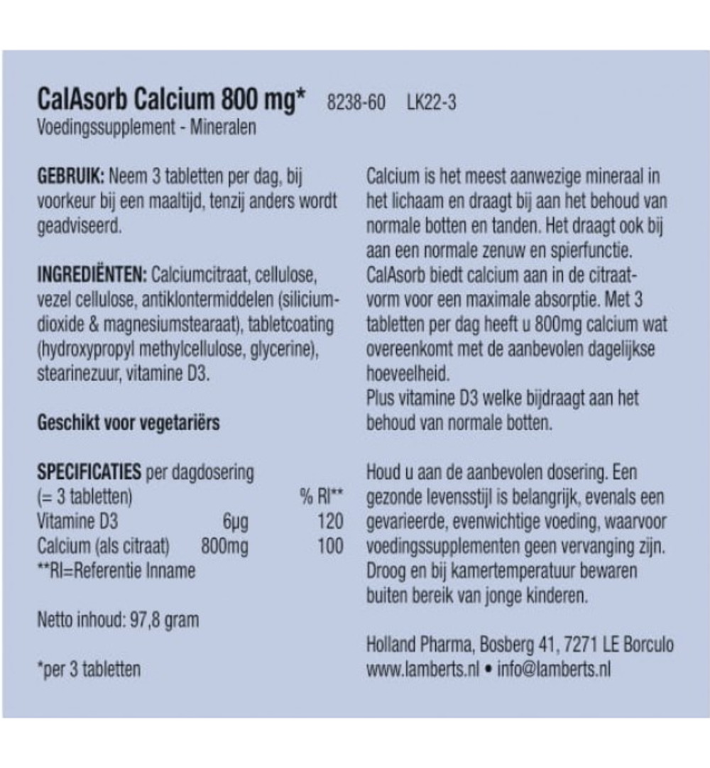 Lamberts Calasorb (60 tabletten)