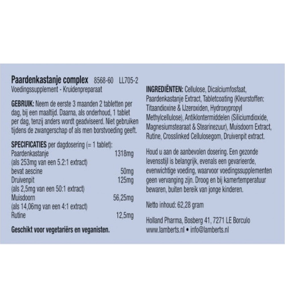 Lamberts Paardekastanje Complex (60 tabletten)