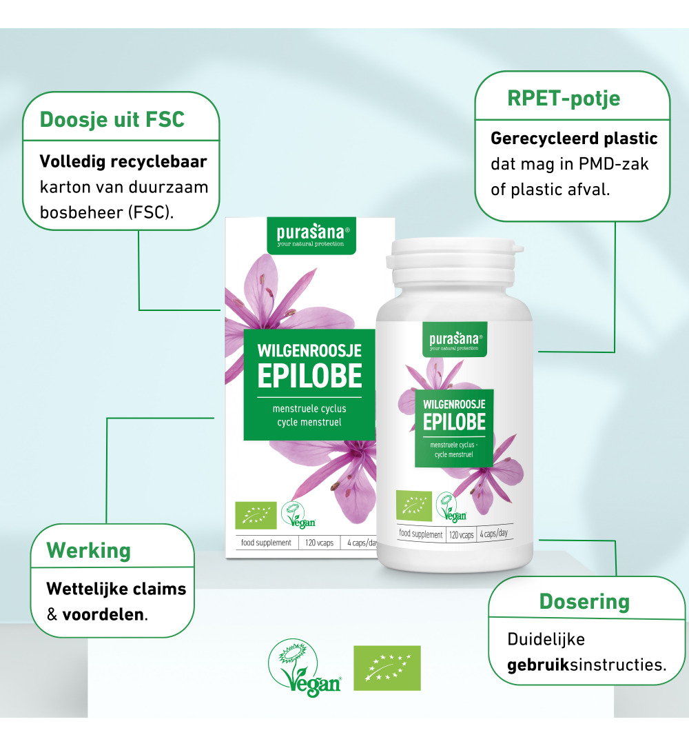 Purasana Wilgenroosje/Epilobe Vegan Bio (120 capsules) - image 8