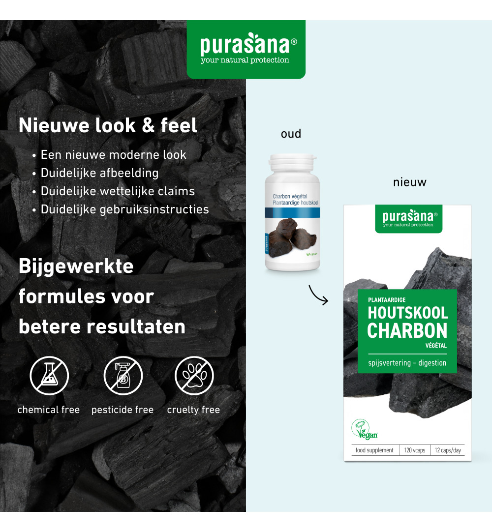 Purasana Plantaardige Houtskool/Charbon Vegetal Vegan (120 capsules) - image 7