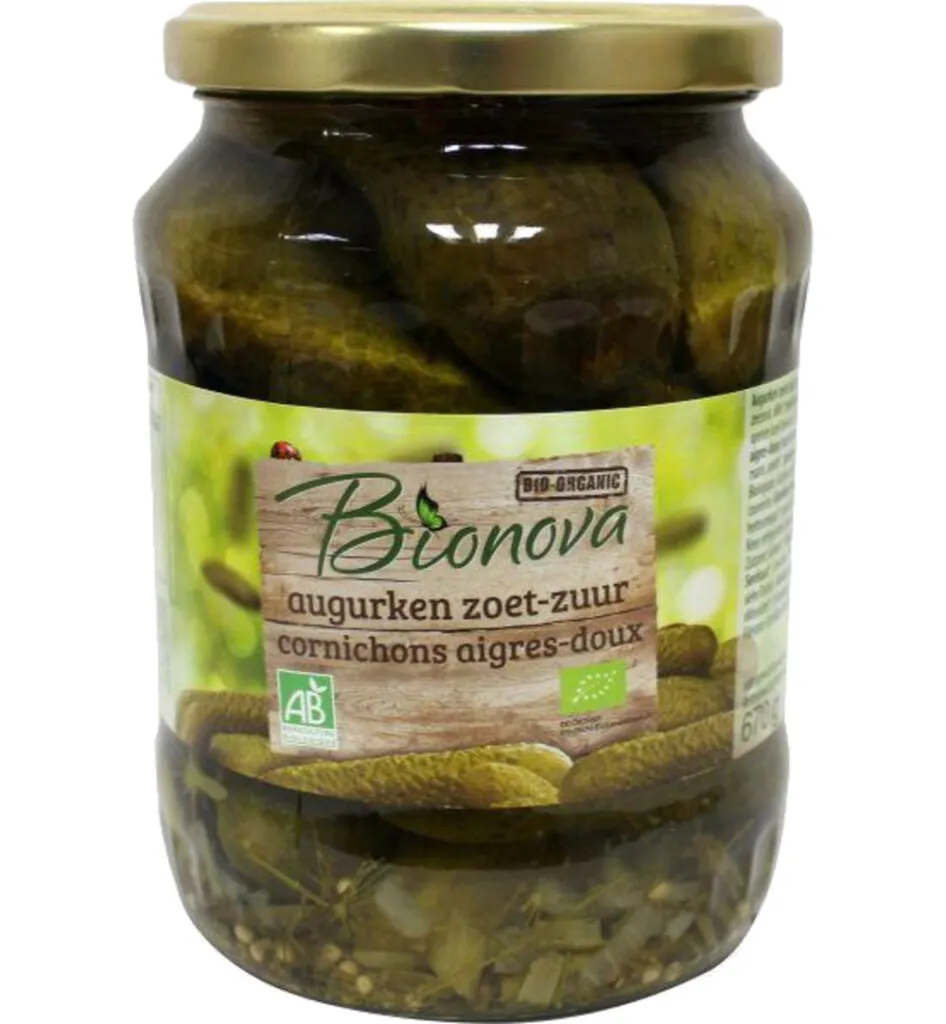 Bionova Augurken Zoet Zuur Bio (670 gr)