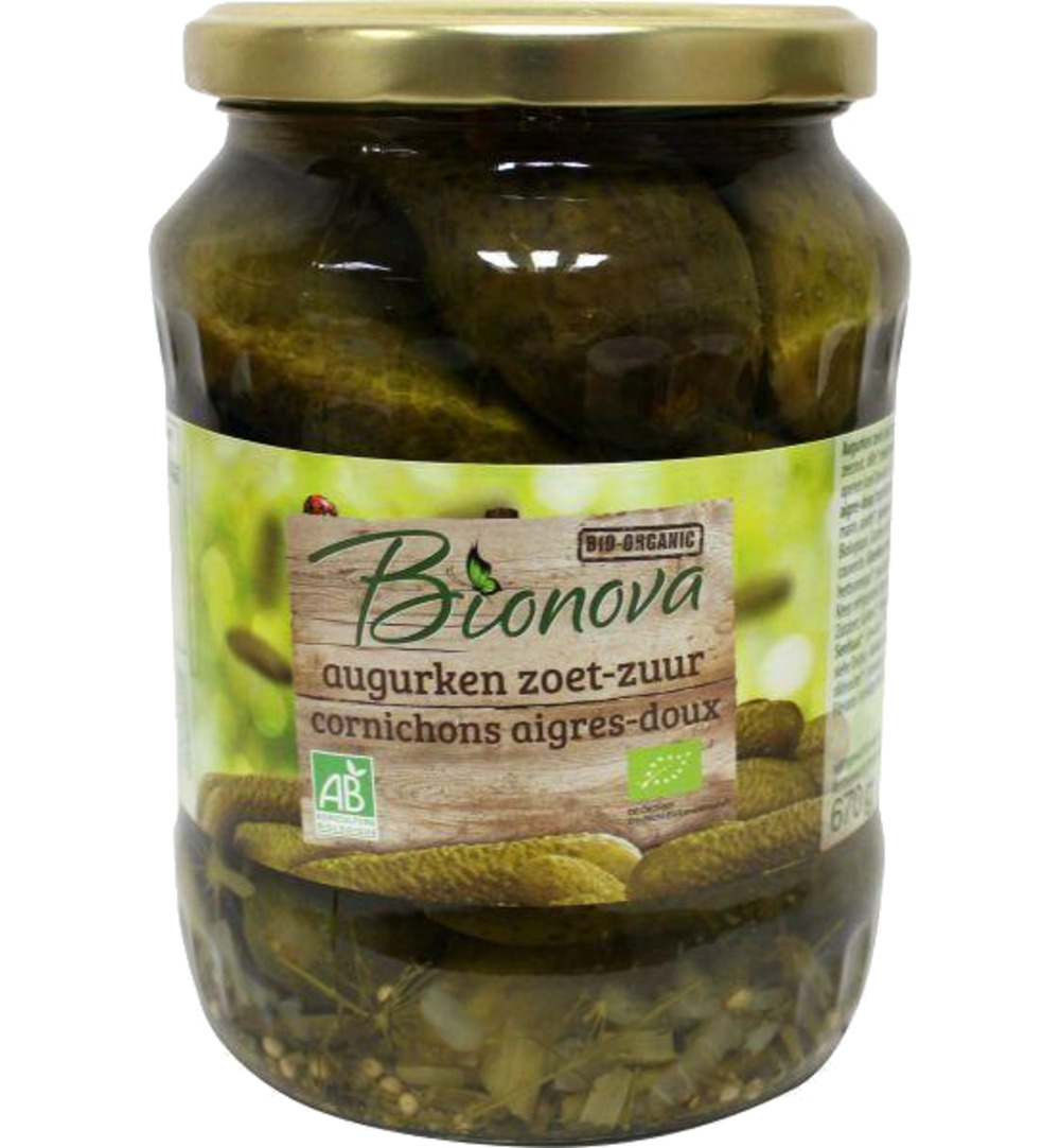Bionova Augurken Zoet Zuur Bio (670 gr)
