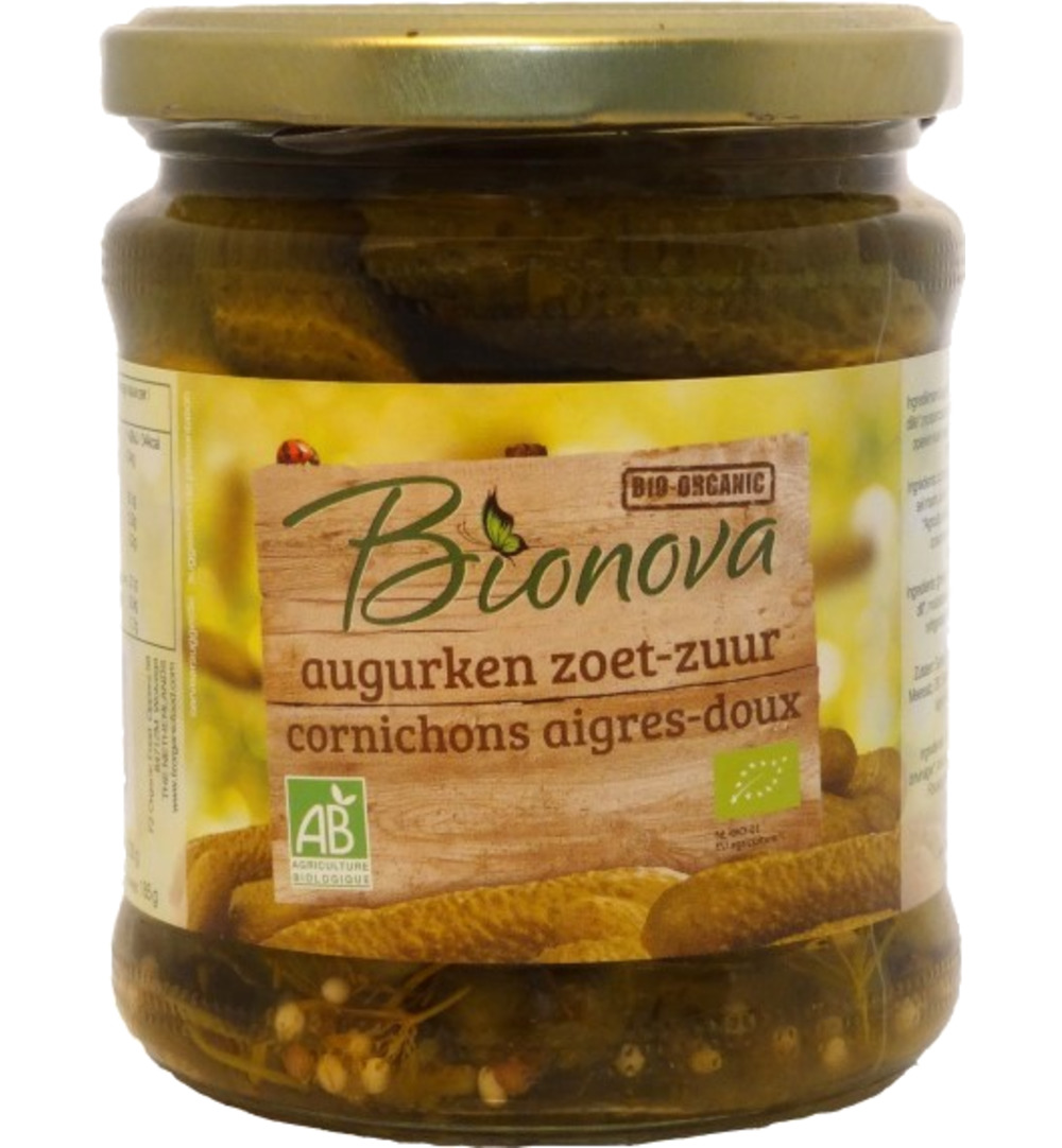 Bionova Augurken Zoet Zuur Bio (330 gr)