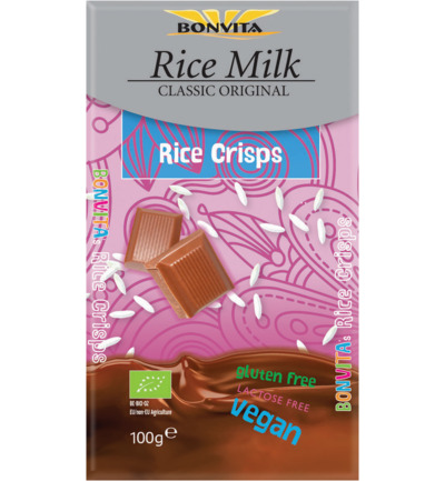 Bonvita Rijstmelk Chocolade Rice Crispy Bio (100 gr)