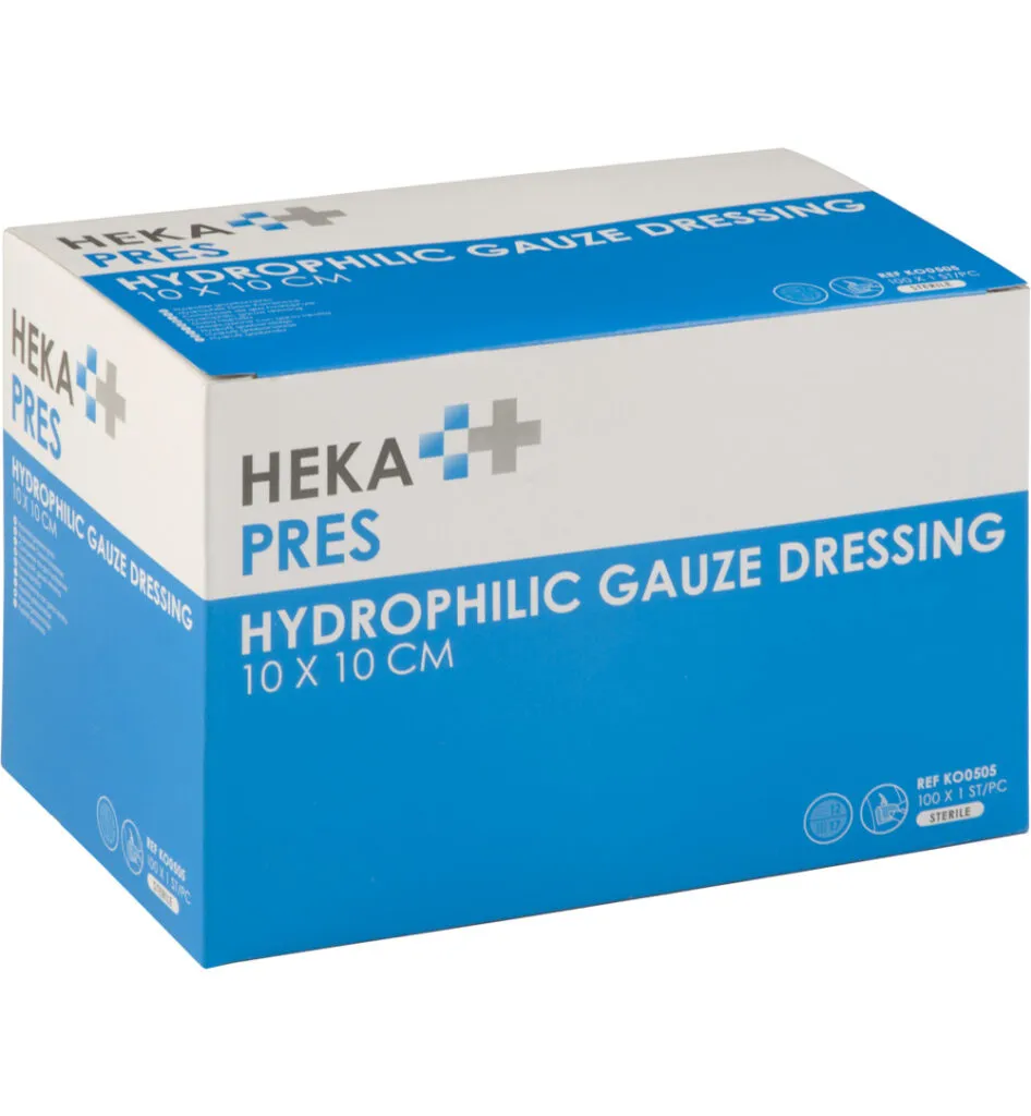 Heka Hydrofiel gaaskompres 10 cm x 10 cm (100 stuks)
