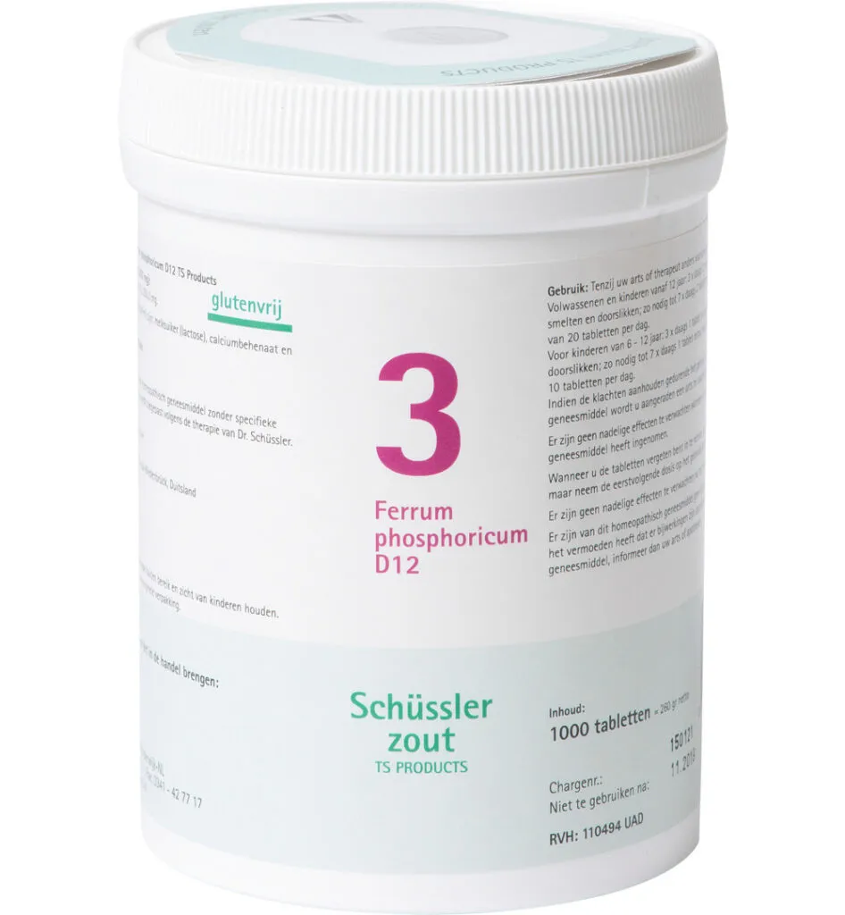 Pfluger Ferrum phosphoricum 3 D12 Schussler (1000 tabletten)