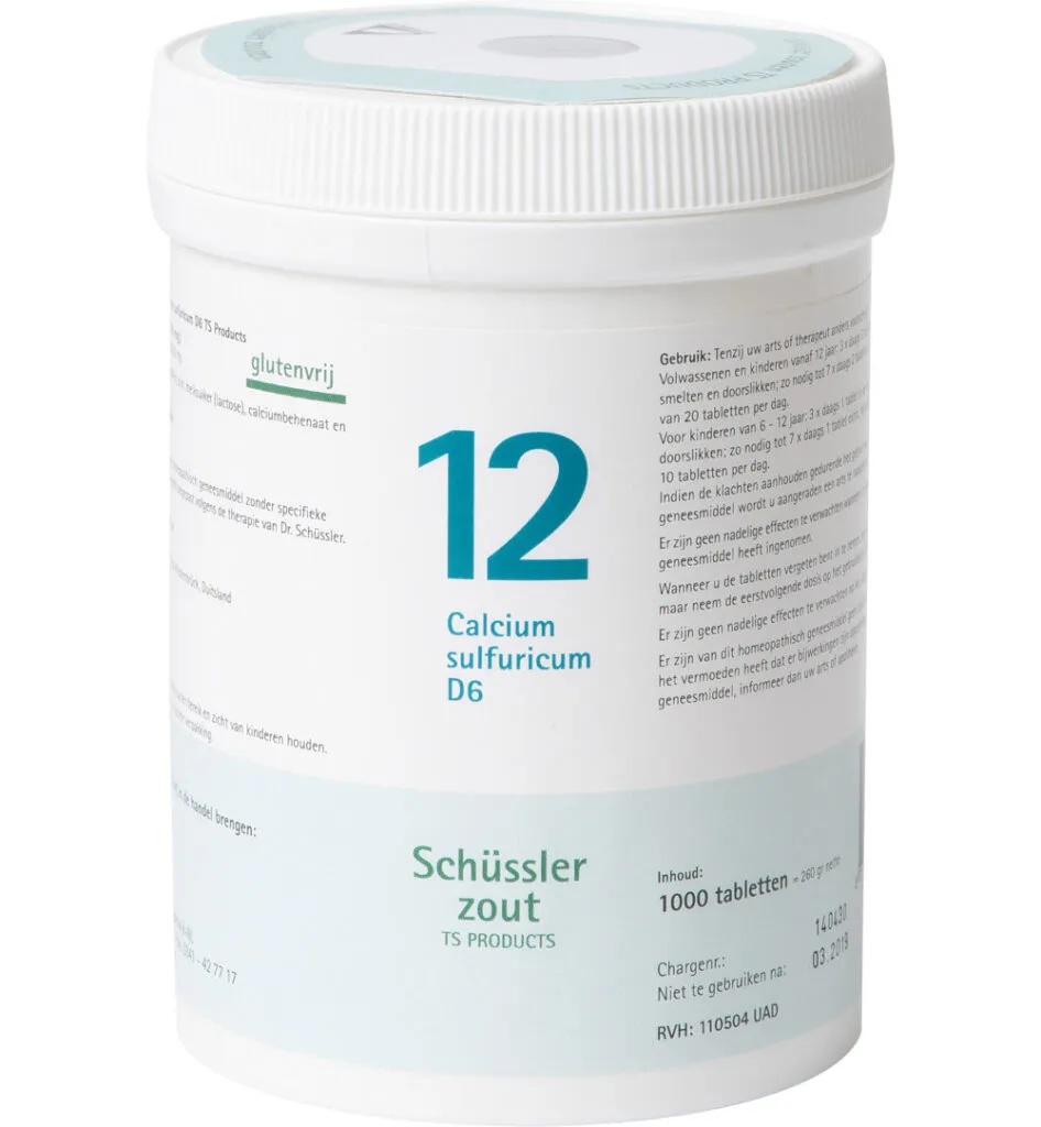 Pfluger Calcium sulfuricum 12 D6 Schussler (1000 tabletten)