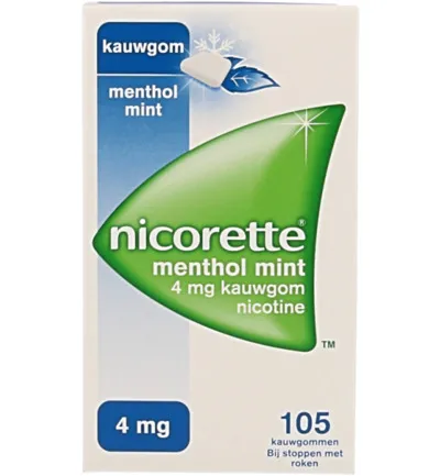 Nicorette Kauwgom 4mg menthol mint (105 stuks)
