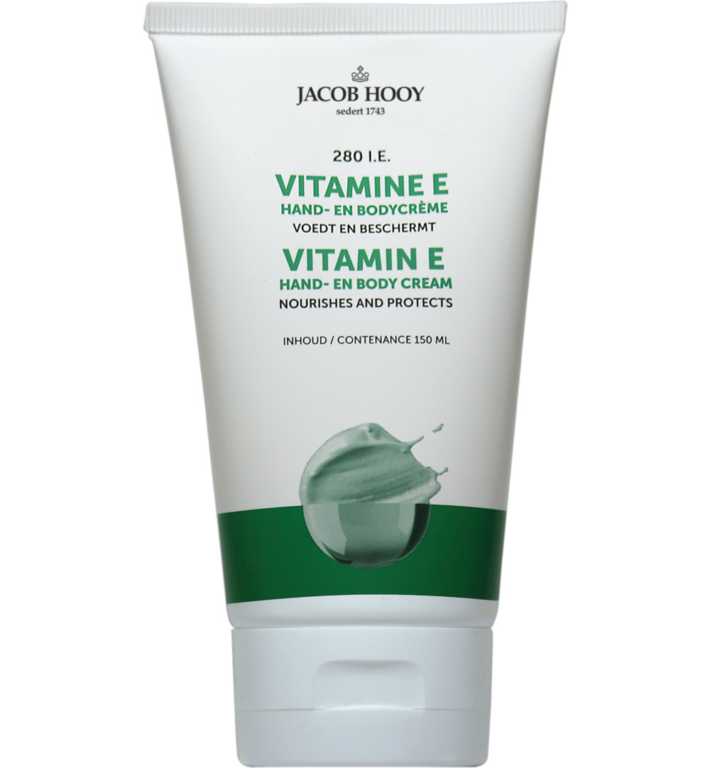 Jacob Hooy Vitamine E hand en bodycreme tube (150 ml)