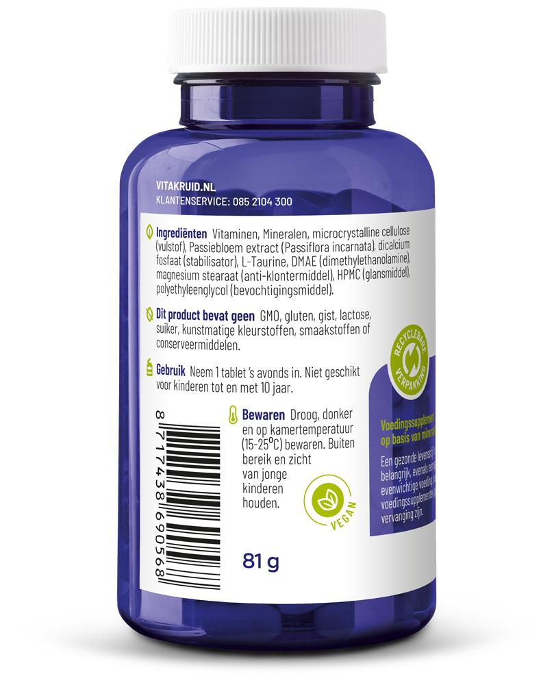 Vitakruid Multi Nacht Hd 100% Vegan (90 tabletten)