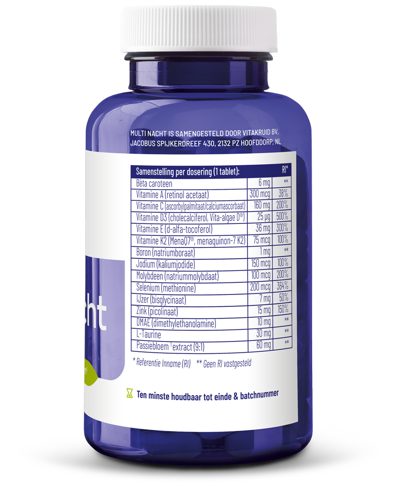Vitakruid Multi Nacht Hd 100% Vegan (90 tabletten) - image 2