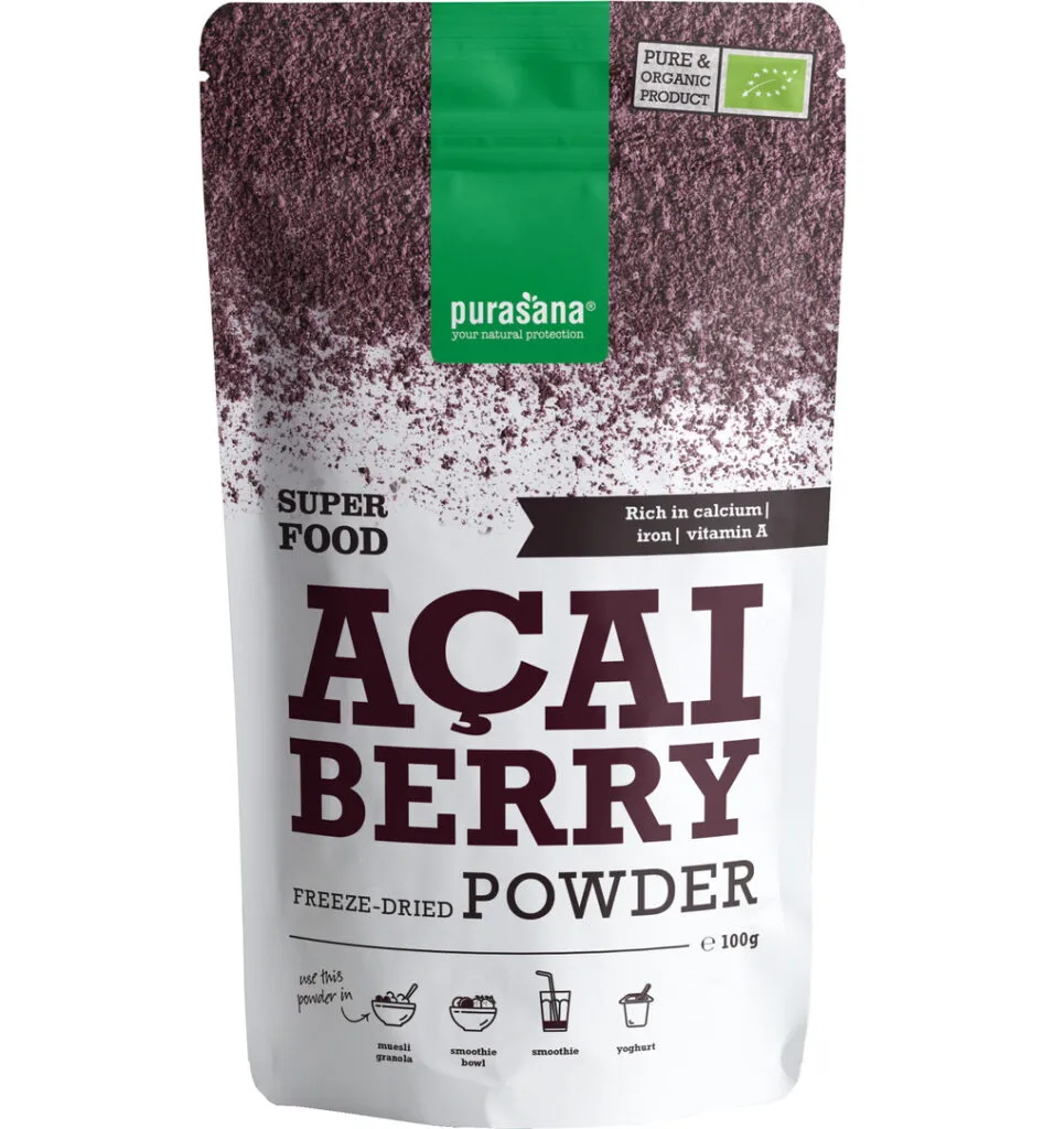 Purasana Acai Bessen Poeder/Poudre Baies D'Acai Vegan Bio (100 gr)