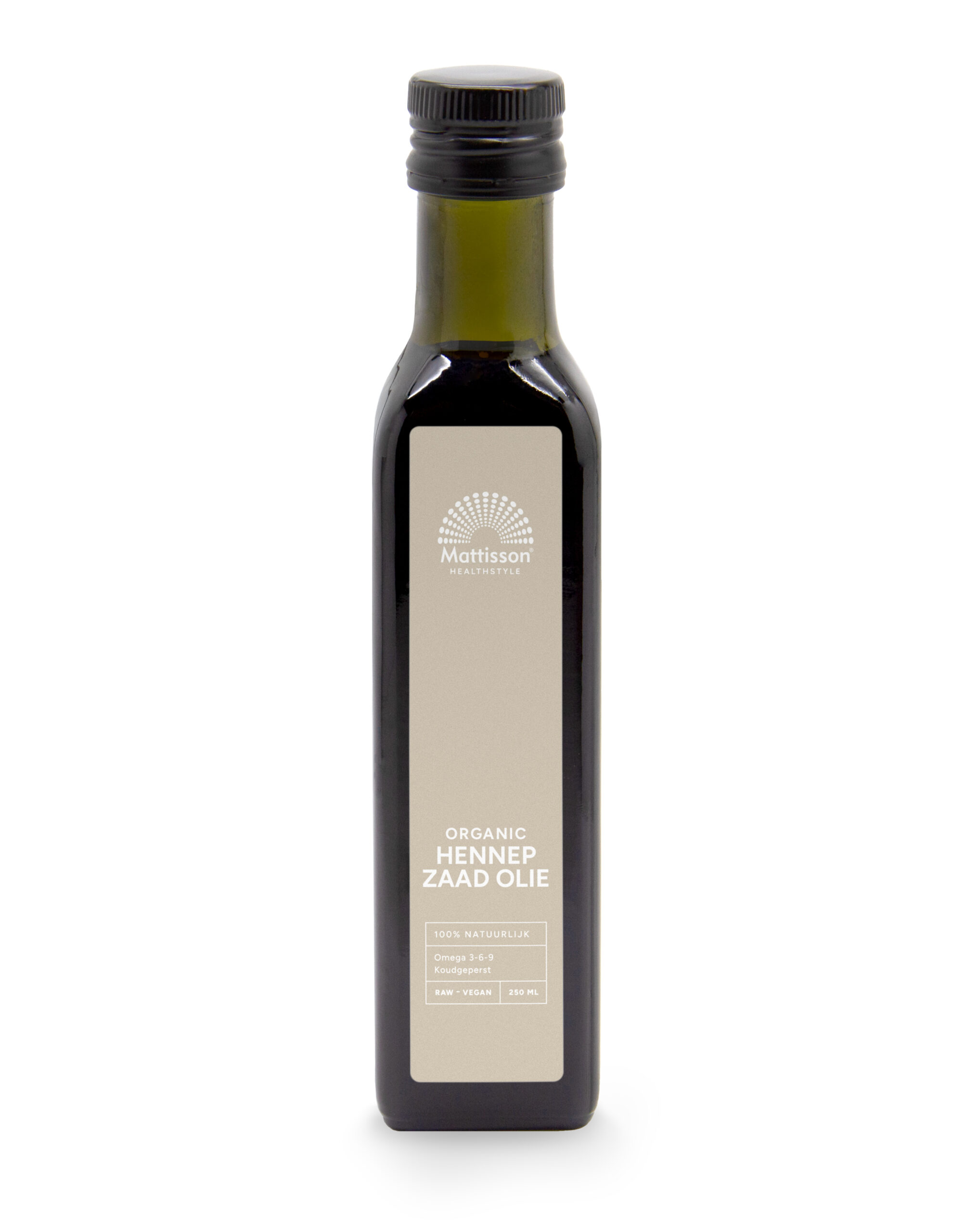Mattisson Hennepzaadolie Raw Koudgeperst Bio (250 ml)