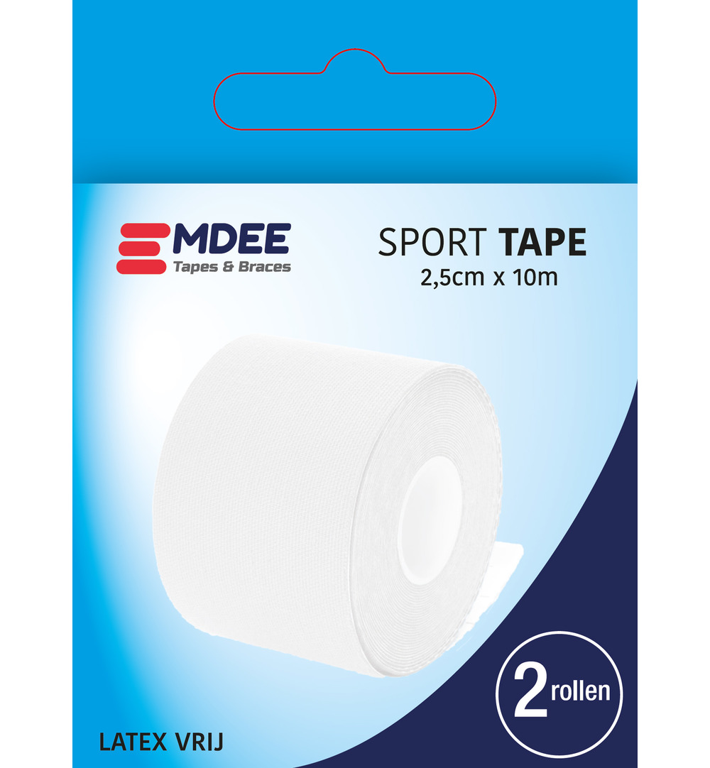 Emdee Sport Tape 2.5 Cm X 10 Meter Wit (2 stuks)